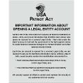 Patriot Act Mandatory Wall Sign With Flag -- Important Information (Beneficial Owners) Black Acrylic 11