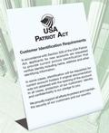 USA Patriot Act Sign with Flag - U.S. Bank Supply