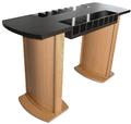Two-Sided Curved Laminate Check Desk - Image 1