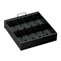 Cash tray with 10 compartments, black or gray