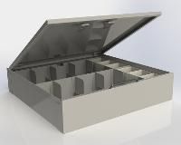 10 Compartment Cash Tray With Cover; black, sand, gray 