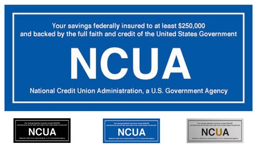 NCUA SELF ADHESIVE BACK SIGN #NCUAD250 - U.S. Bank Supply
