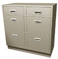 Standing Height Double Wide Teller Pedestal, 4 File Drawers