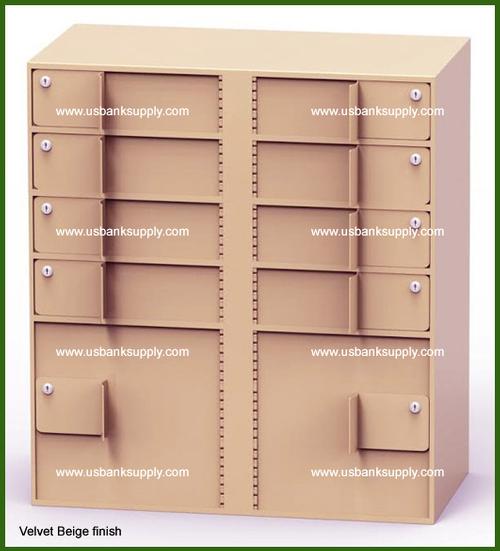 Double-Width Vault Interior Unit with 8 Teller Lockers and 2 Coin Cabinets - Main Image