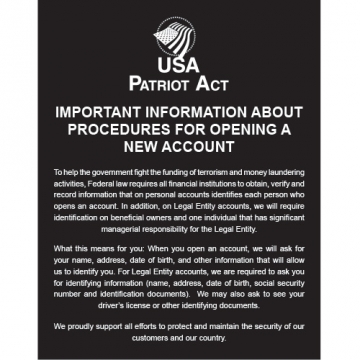 us patriot act certification