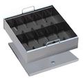 10 Compartment Cash Tray With Cover; black, sand, gray 